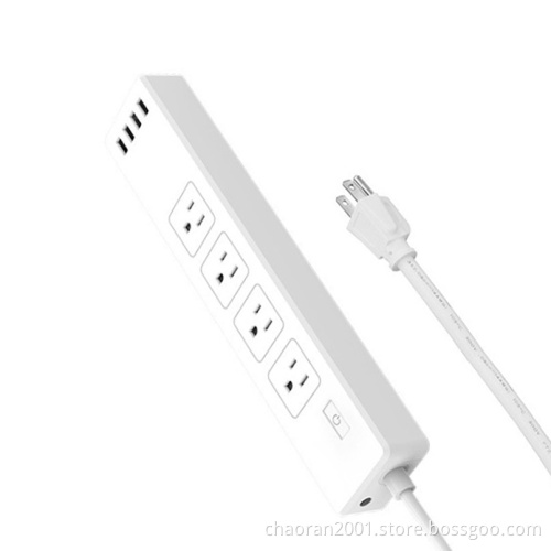 4 Outlet 4 Charging Port Extension Cord Power Strip Wifi Power Strip Smart Power Strip With USB